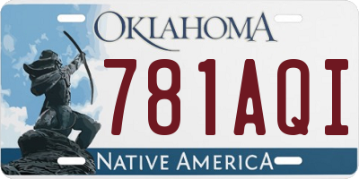 OK license plate 781AQI