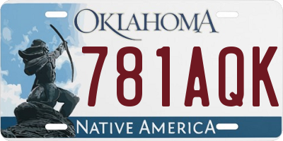 OK license plate 781AQK