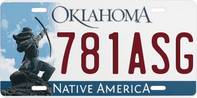 OK license plate 781ASG