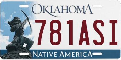OK license plate 781ASI