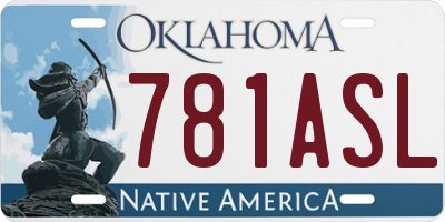 OK license plate 781ASL