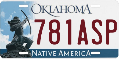 OK license plate 781ASP