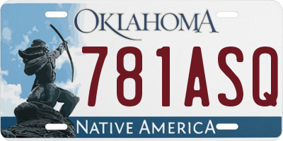OK license plate 781ASQ