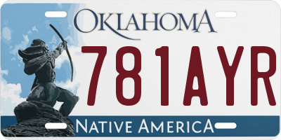 OK license plate 781AYR