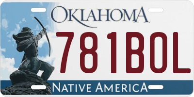 OK license plate 781BOL