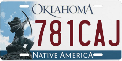 OK license plate 781CAJ