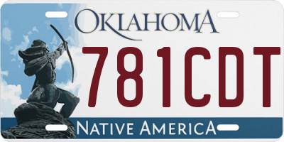 OK license plate 781CDT