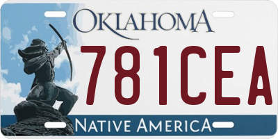 OK license plate 781CEA