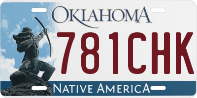 OK license plate 781CHK