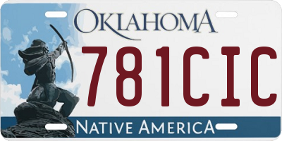 OK license plate 781CIC