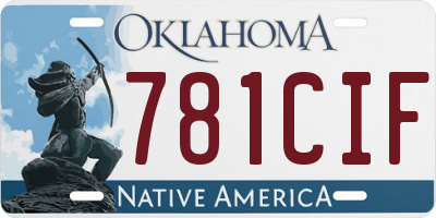 OK license plate 781CIF