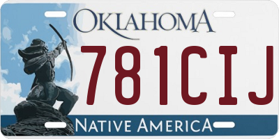 OK license plate 781CIJ