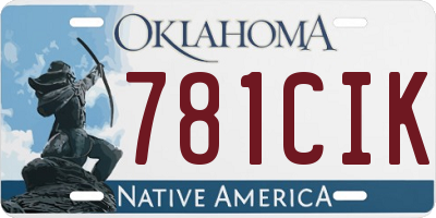 OK license plate 781CIK
