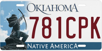 OK license plate 781CPK