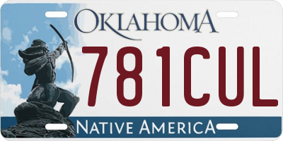 OK license plate 781CUL
