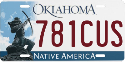 OK license plate 781CUS