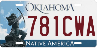 OK license plate 781CWA