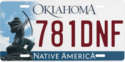 OK license plate 781DNF