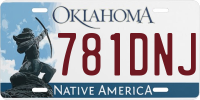 OK license plate 781DNJ
