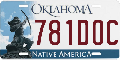 OK license plate 781DOC