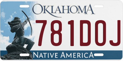 OK license plate 781DOJ