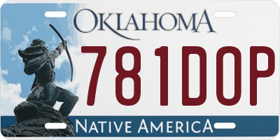OK license plate 781DOP