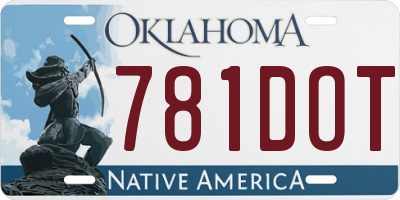 OK license plate 781DOT