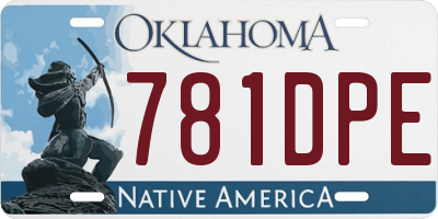 OK license plate 781DPE