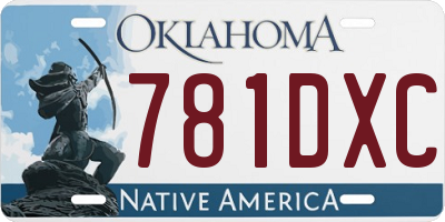 OK license plate 781DXC