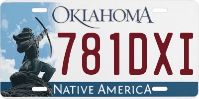 OK license plate 781DXI