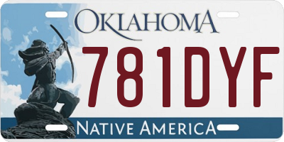 OK license plate 781DYF