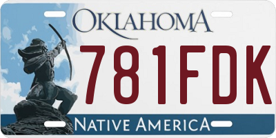 OK license plate 781FDK