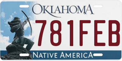 OK license plate 781FEB