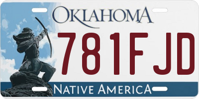 OK license plate 781FJD