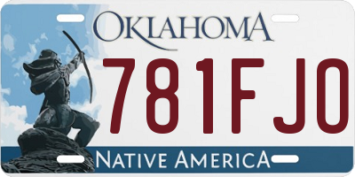 OK license plate 781FJO