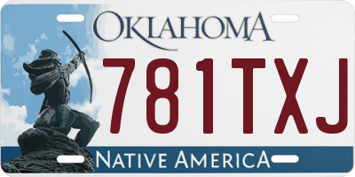 OK license plate 781TXJ
