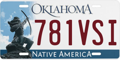 OK license plate 781VSI
