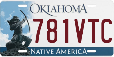 OK license plate 781VTC