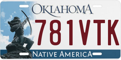 OK license plate 781VTK