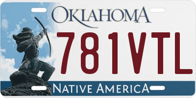 OK license plate 781VTL