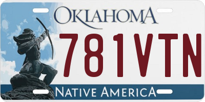 OK license plate 781VTN