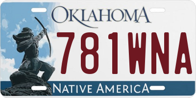 OK license plate 781WNA