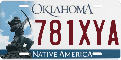 OK license plate 781XYA