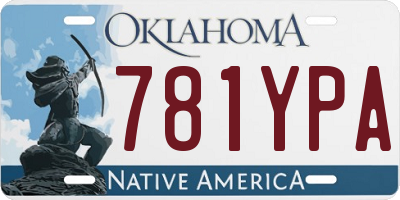 OK license plate 781YPA