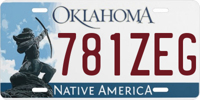 OK license plate 781ZEG