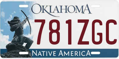 OK license plate 781ZGC