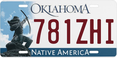 OK license plate 781ZHI