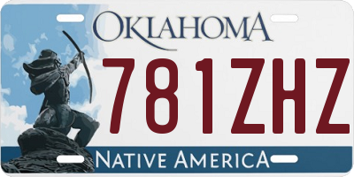 OK license plate 781ZHZ