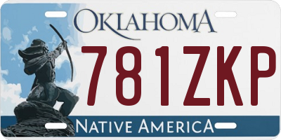 OK license plate 781ZKP