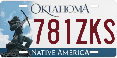 OK license plate 781ZKS